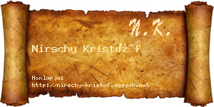 Nirschy Kristóf névjegykártya